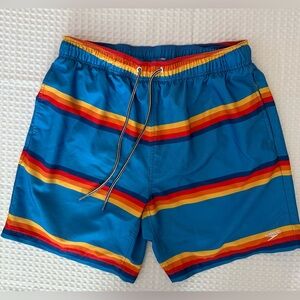Speedo Rainbow Striped Swim Trunks UPF 50+ SZ‎ LG